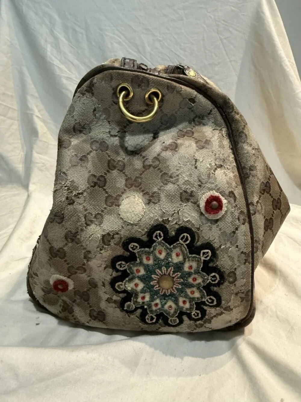 Gucci Babouska Fable Boston Bag GG Crystal Canvas Applique Fall Winter 2008